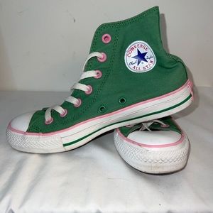 Womens Pink And Green High Top Chuck Taylor All Star Sneakers